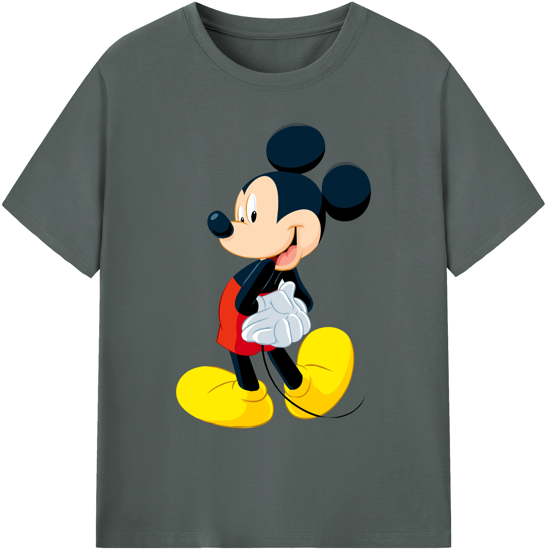ミッキーマウス Mickey Mouse 綿100％ メンズ半袖Tシャツ｜肌触りやわらか＆通気性